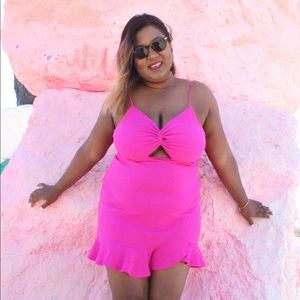 Neon Pink/Fuschia Ruffle Dress